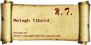 Melegh Tibold névjegykártya